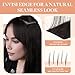 GOO GOO Invisi Edge Clip in Hair Extensions, Machine-Injected PU Invisible Weft, Virgin Human Hair, Beginner-friendly, 16 Inch 130g 7 Pcs Dark Brown, Ideal for Weddings Parties