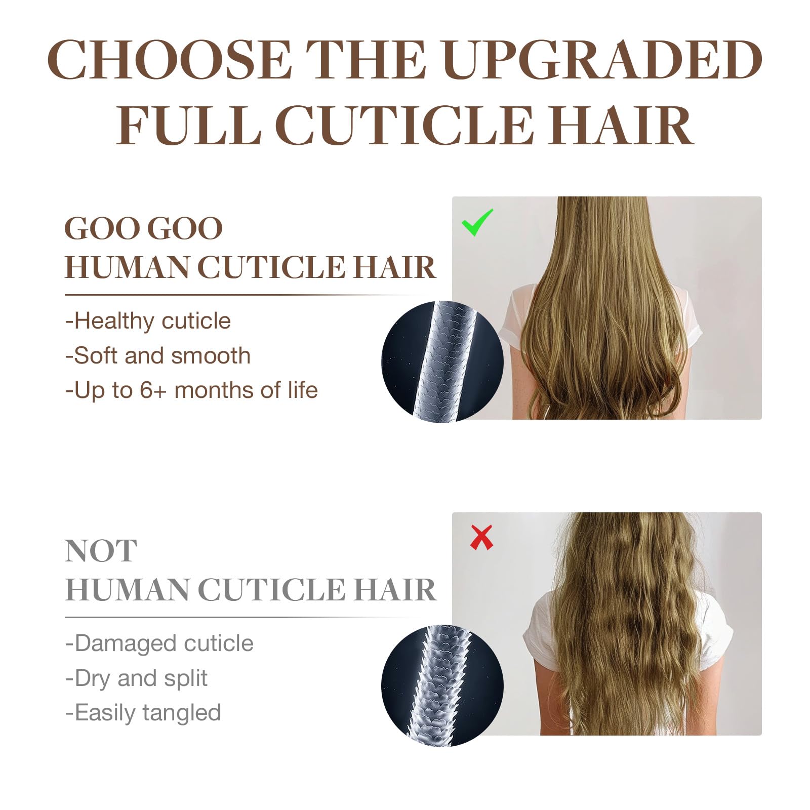 GOO GOO Invisi Edge Clip in Hair Extensions, Machine-Injected PU Invisible Weft, Virgin Human Hair, Beginner-friendly, 16 Inch 130g 7 Pcs Dark Brown, Ideal for Weddings Parties