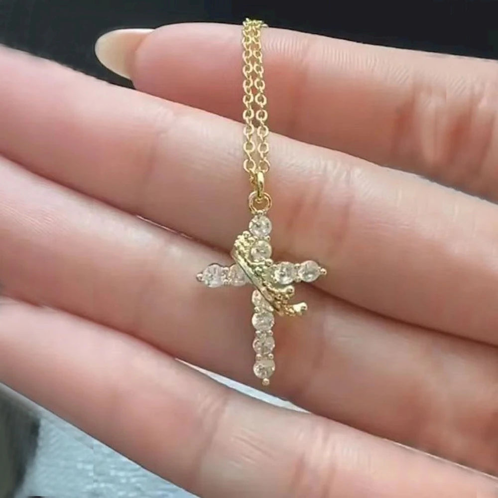 Eternal Grace – Cross & Crown Necklace