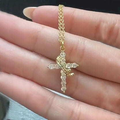 Eternal Grace – Cross & Crown Necklace