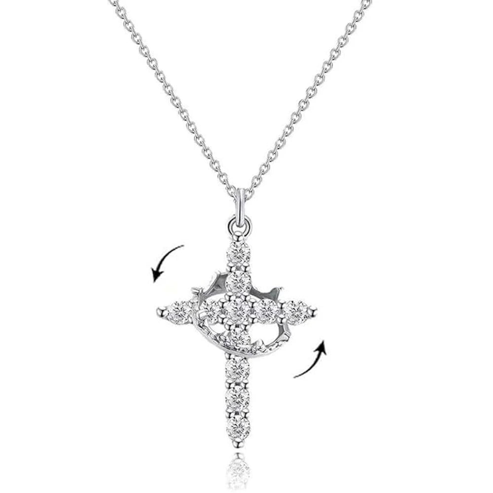 Eternal Grace – Cross & Crown Necklace