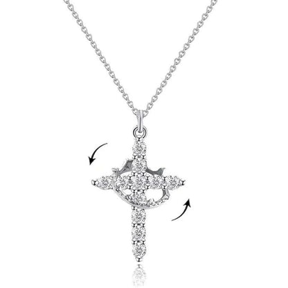 Eternal Grace – Cross & Crown Necklace