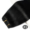 GOO GOO Invisi Edge Clip in Hair Extensions, Machine-Injected PU Invisible Weft, Virgin Human Hair, Beginner-friendly, 16 Inch 130g 7 Pcs Dark Brown, Ideal for Weddings Parties