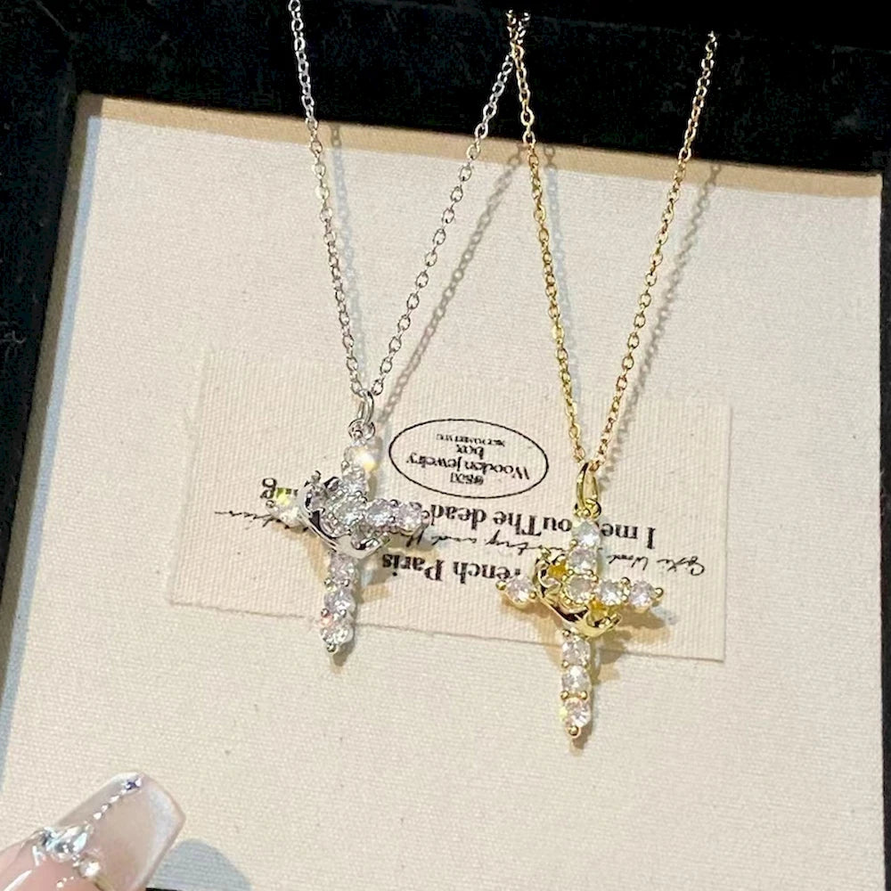 Eternal Grace – Cross & Crown Necklace
