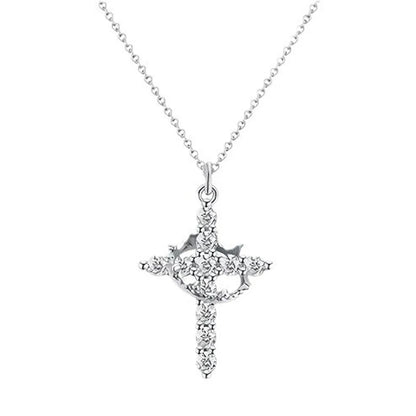 Eternal Grace – Cross & Crown Necklace