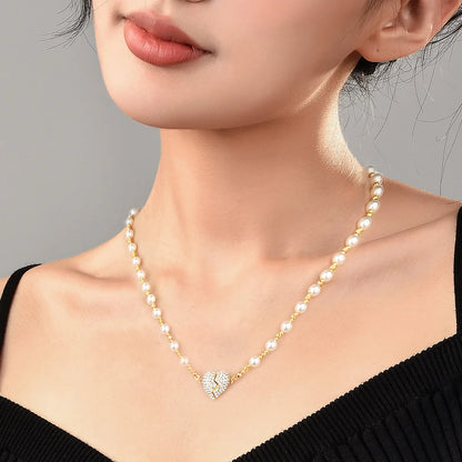 MagniHeart™ Pearl Necklace 💫 — Elegant, Romantic & Unique
