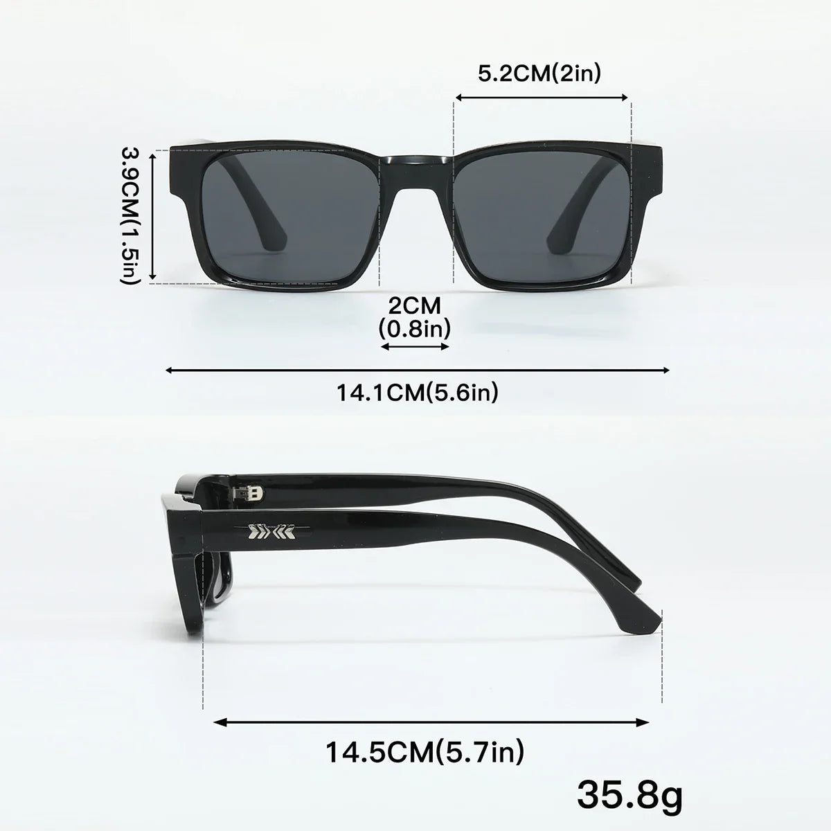 Classic Square Polarized Sunglasses – UV400 Unisex Travel Shades