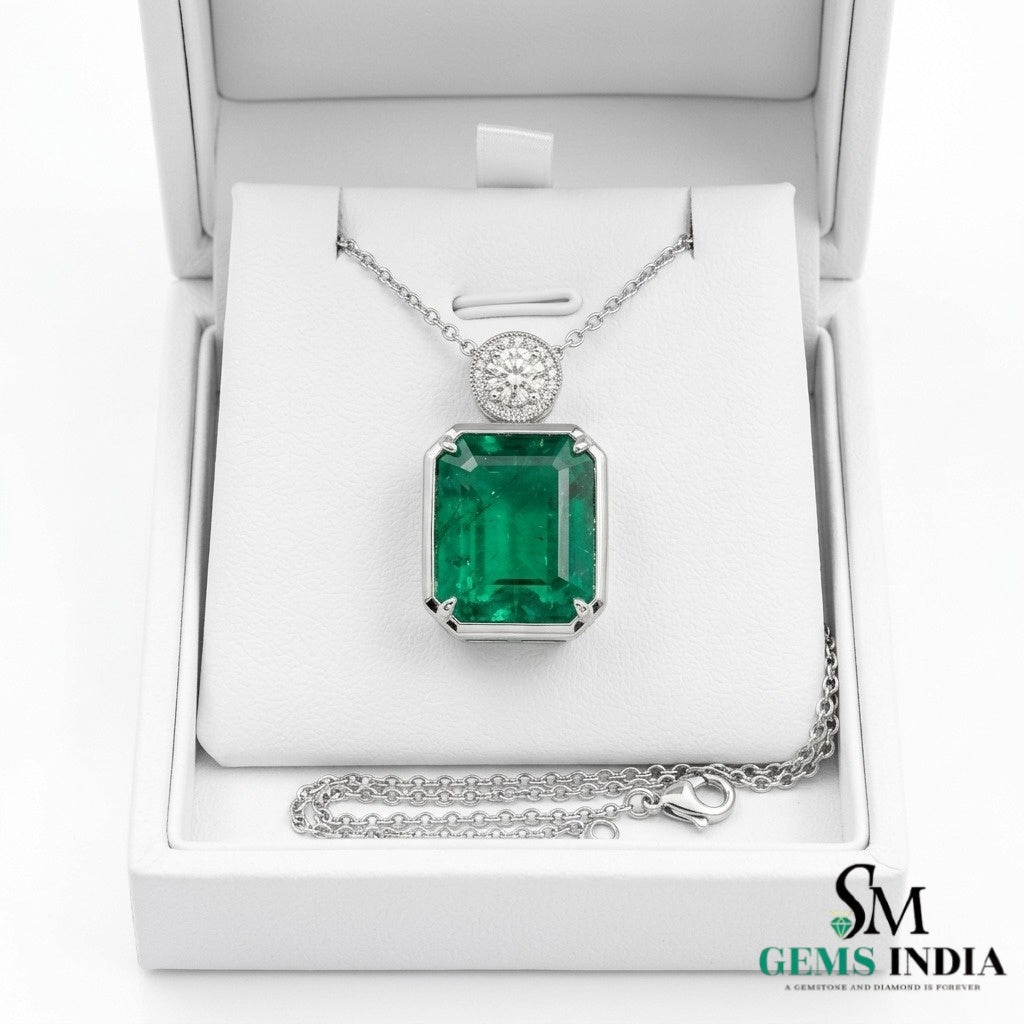 Octagon Green Emerald Pendant Necklace – Fine Jewelry Gift for Her