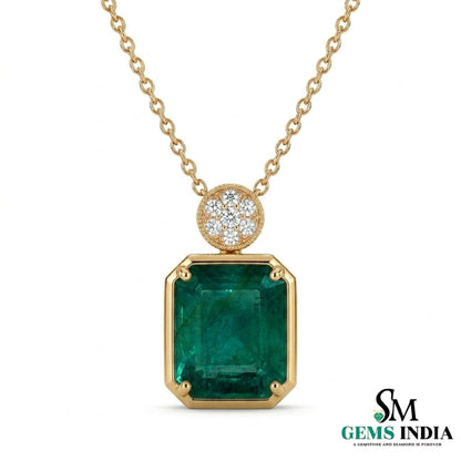 Octagon Green Emerald Pendant Necklace – Fine Jewelry Gift for Her
