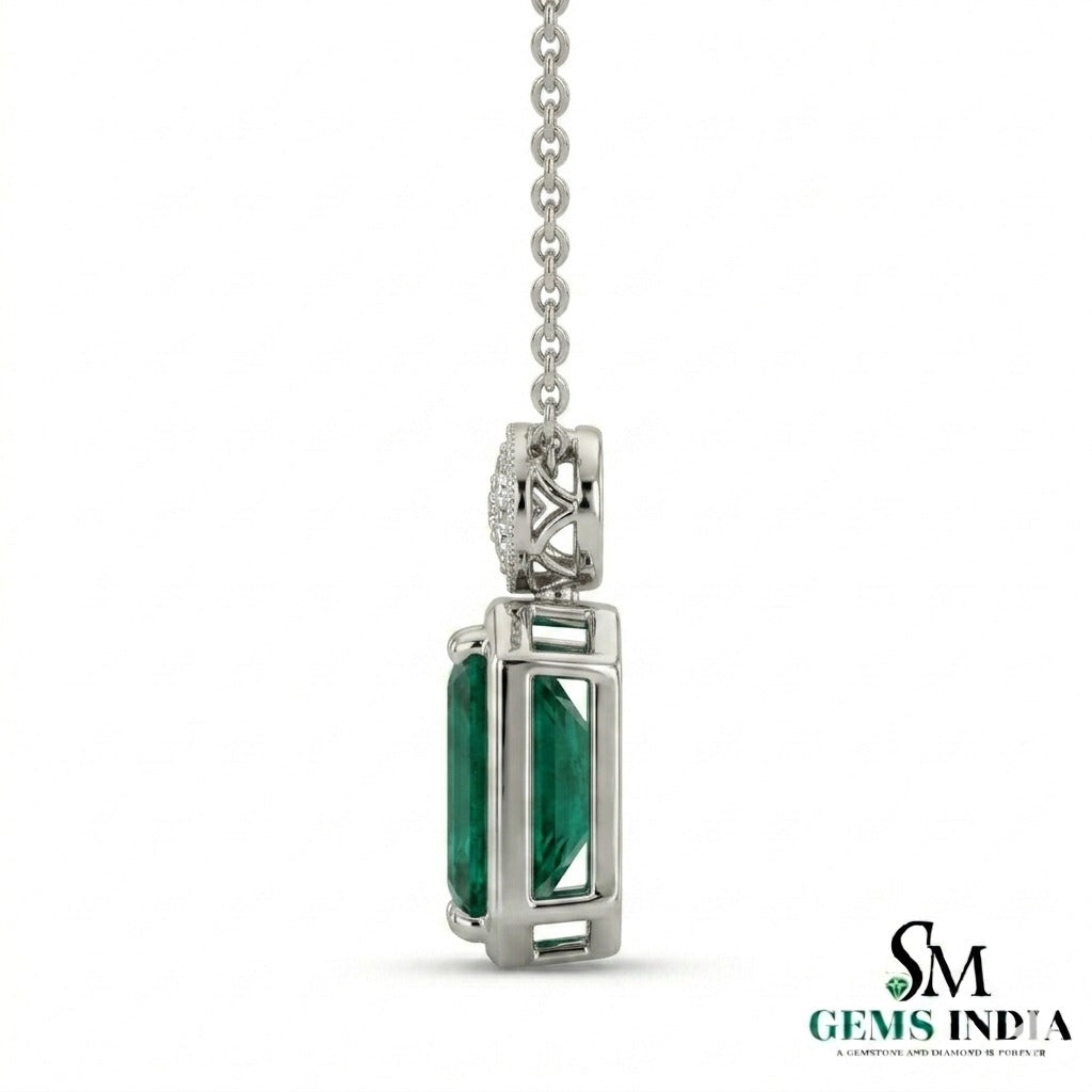 Octagon Green Emerald Pendant Necklace – Fine Jewelry Gift for Her