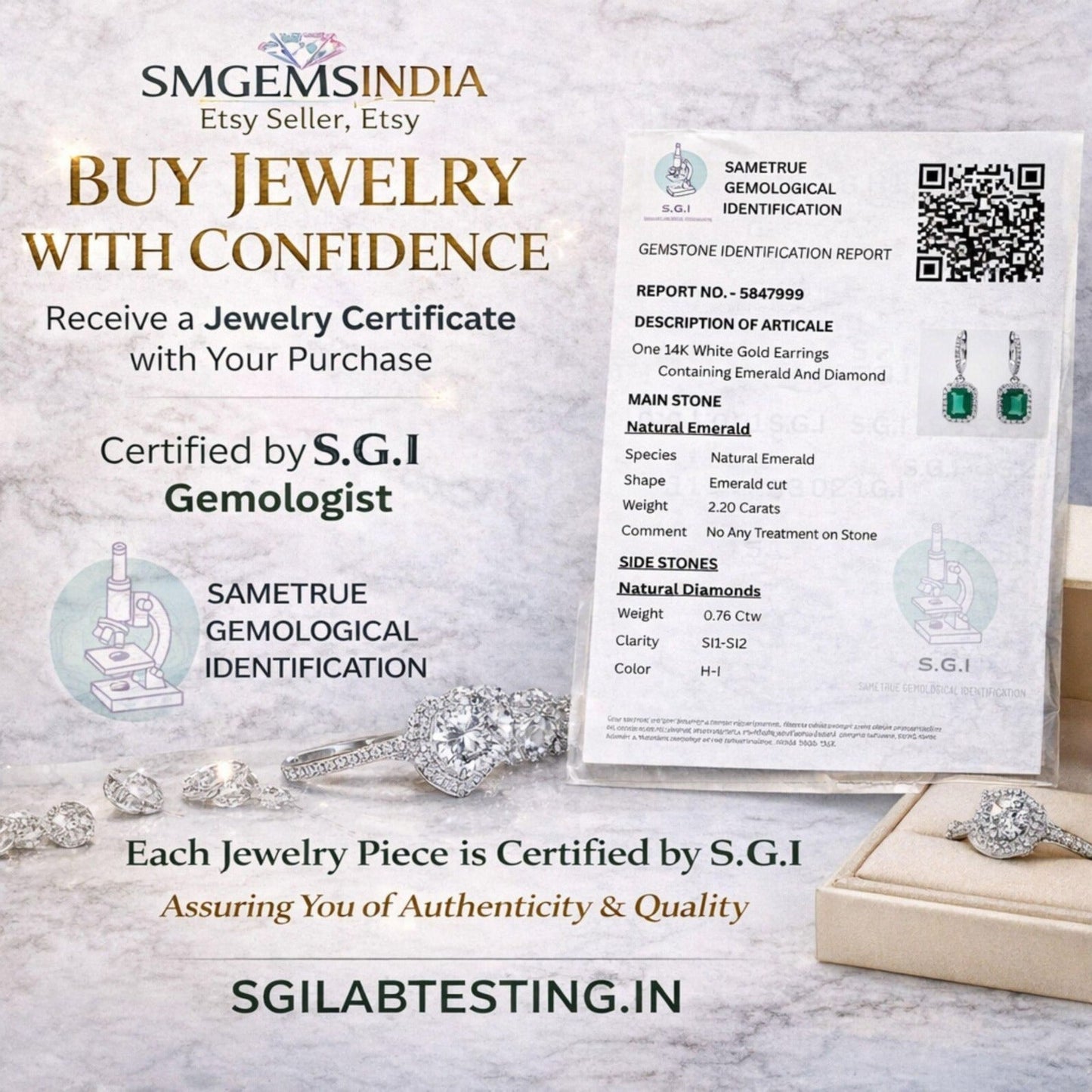 Octagon Green Emerald Pendant Necklace – Fine Jewelry Gift for Her